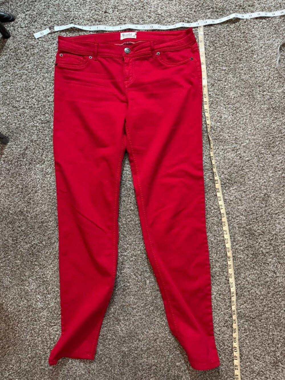 Scarlet Boulevard Red Skinny Colored Denim Jeans 31